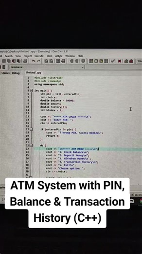 ATM System in C : Full Banking Logic Explained