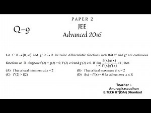 JEE Advanced 2016 Math Paper 2 (Q 9) solution | IIT JEE Maths | #jeeadvanced2016 #projecteducation