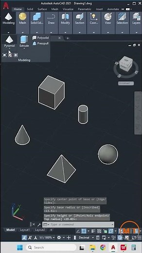 AutoCAD Primitives Mastery in 60 Seconds!