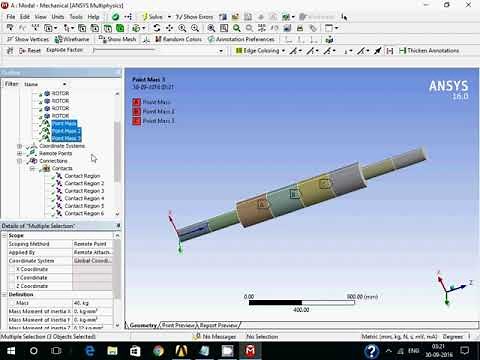 Free Free Rotor Dynamic Analysis Modal Analysis using ANSYS Workbench