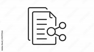 Animated electronic files icons. File management line animation library. Digital documents. Download and share. Black illustrations on white background. HD video with alpha channel. Motion graphic Stock Video