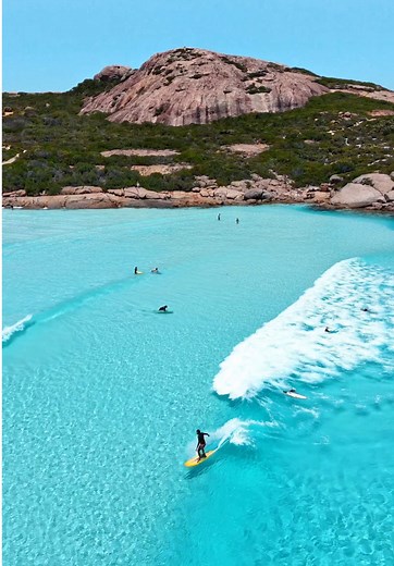 Surfing at Wharton Beach in Western Australia