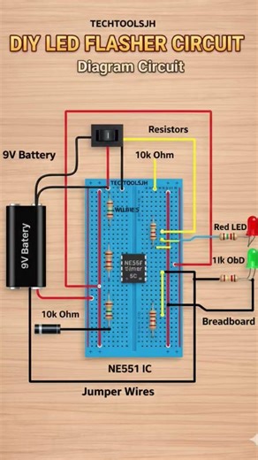 DIY LED flasher connection system circuit diagram #shots #electrical #electrician