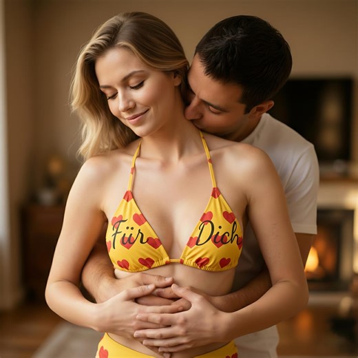 Personalized Heart Pattern Bikini Top With Custom Text | Padded String Bikini, Romantic Anniversary, New Year, Valentine's Day Gift for Her - Etsy