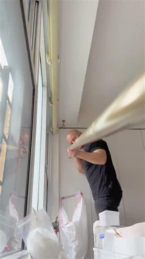 installation of curtain rods on the ceiling