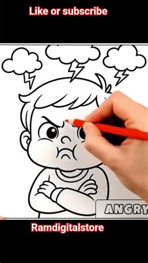 Coloring Emotions: Angry Boy & Beautiful Princess 👑 Easy Art for Kids