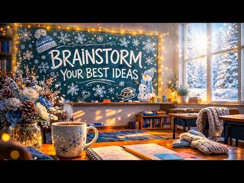 Spring Blizzard Snow Day Classroom Ambience ❄️ Brainstorm Winter Study Music & Cozy Focus Background