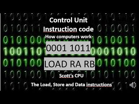 Control Unit - Instruction Code - LOAD, STORE and DATA instruction - how computers work part 9