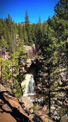 Jemez Falls, New Mexico. #JemezFalls #NewMexico #WaterfallView #NatureScene #MountainAir