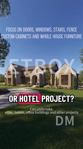 ETBOX offers a seamless solution for custom homes, hotels, and large-scale projects. We partner with developers, builders, and designers, eliminating the need for multiple suppliers. Our services include spiral staircases, aluminum doors/windows, cabinetry, RH-style furniture, and interior design. You can visit our U.S. projects and then our 4.3-million-square-foot factory in China. Everything is produced and shipped directly. #builder#design#wholesaleprice#interiordesigner#etboxfactory