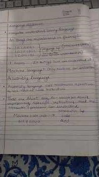 machine language and assembly laguage