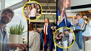 Tommy Cash joined me at the airport piano