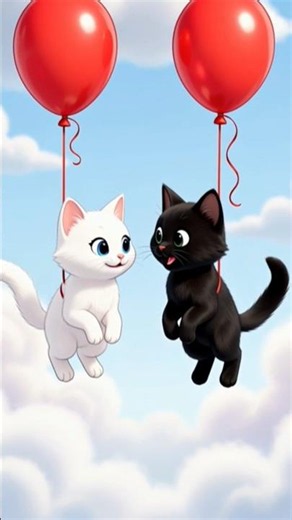 Digital Art: Black & White Cats 🖤🤍 | Animated Preview | Instant Download at Ko-fi | “Fear” 🐾