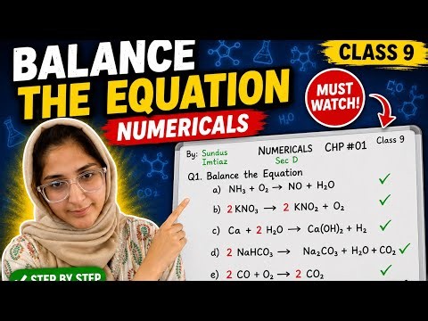 Balance the Equation || Class 9 Chemistry Numericals (Step by Step)