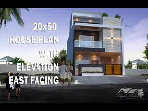 20x50 House Plan With Elevation | East Facing | 2 Story | G+1 | Visual Maker