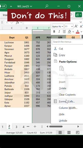 53K views · 418 reactions | Hiding Columns Technique in Excel 2025 #excelreels #ExcelForEveryone #exceltipsandtricks #excelshortcuts #excelshortcutkeys #ExcelMaster #shortsvideos #excelformulas #exceltips #Excel | Karan Dadya | Facebook