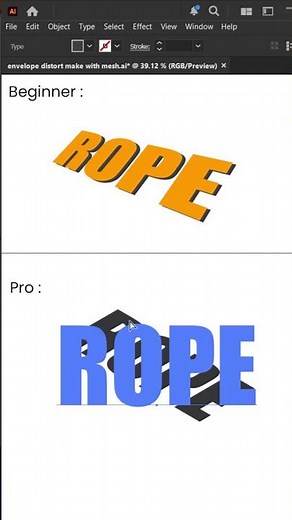 Beginner vs Pro Mesh 3d effect in Adobe Illustrator cc Tutorial