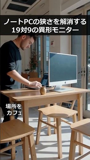 ノートPCの狭さを解消する19対9の異形モニター