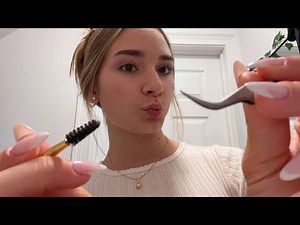 asmr perfecting your eyebrows (measuring, plucking & shaping)