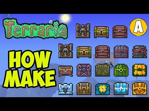 How to Make a Chest in Terraria | Terraria 1.4.4.9 | How to make a wooden chest in Terraria 1.4.4.9