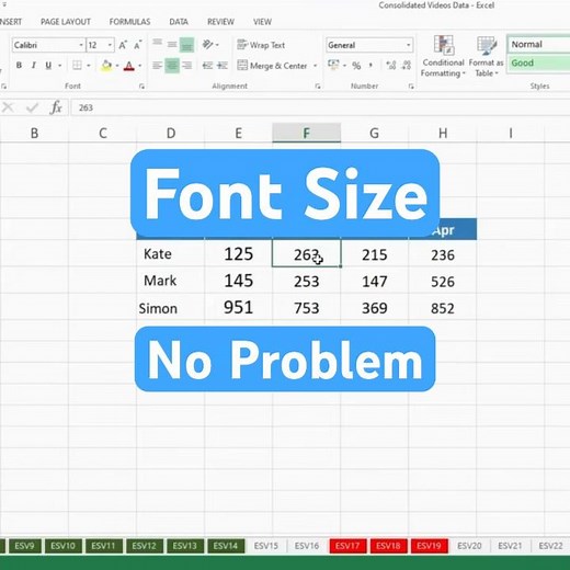 Shortcut to Change Font Size in Excel