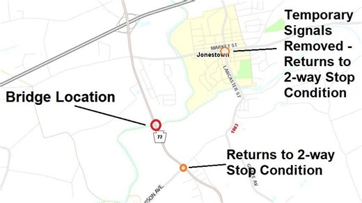 PennDOT: Route 72 bridge in Union and Swatara townships to open to traffic Thursday