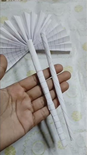 DIY Cute paper fan 🪭 Easy paper craft ideas #art #diy #papercraft #craft