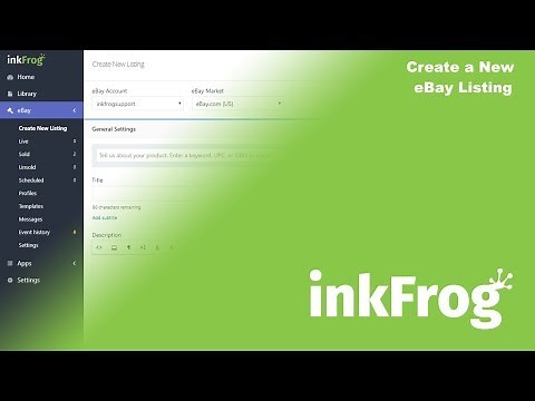 Create a New eBay Listing using inkFrog