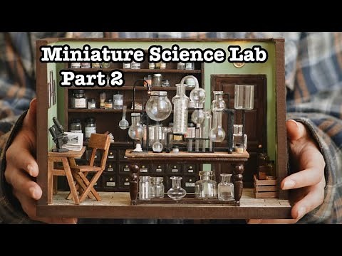 Diy | how to make miniature science lab | mini chemistry lab tutorial | part 2 dollhouse table