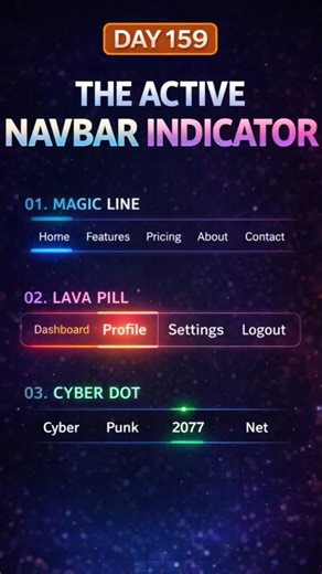 How to create Active Navbar Indicator Using HTML,CSS,JS|#shorts #coding #programming #webdevelopment