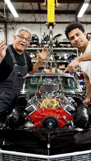 Installation of Engine #automobile #Engine #mechanic #mechanical #mechanical #workshop #assembly