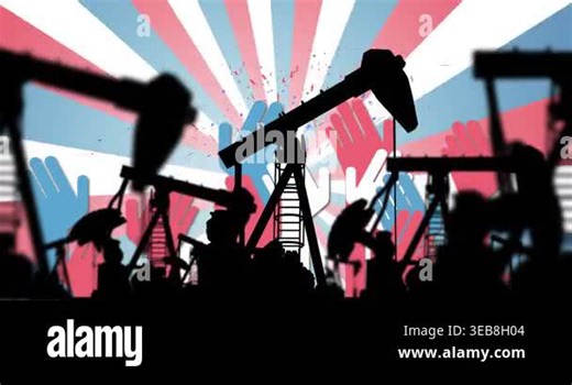 Loop starting central pumpjack rocking, layered hands rising over sunburst, showing industry rhythm. Silhouette, oil, energy, machinery, industrial, abstract, animation Stock Video Footage - Alamy