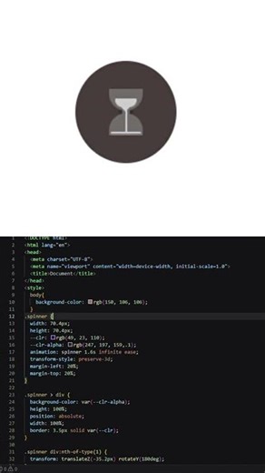This CSS Hourglass Loader Looks Like Real Sand 😱#Hourglass #SandTimer# #viralvideo#shorts #code