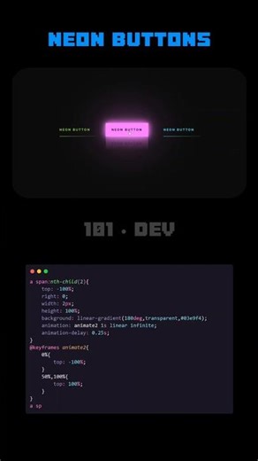 Animated Neon Buttons in HTML & CSS | 101 Dev Code ‪@101DEVCode‬