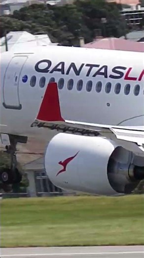 QantasLink A220 landing at Wellington airport