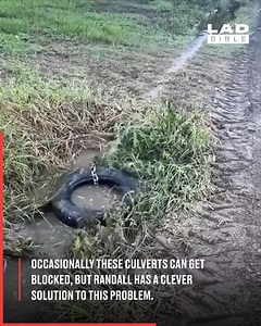 12M views · 140K reactions | This guy's method of clearing a clogged culvert drain is genius - and very satisfying  | LADbible Australia | Facebook