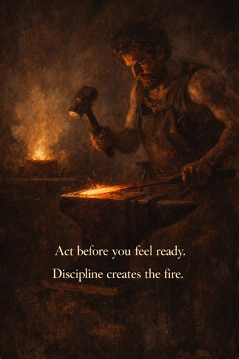 Waiting kills more dreams than failure. You will not feel ready. You will feel doubt. You will feel resistance. Move anyway. Motivation follows motion. Discipline comes first. Are you acting — or waiting to feel different? Follow for daily Stoic strength. #Stoicism #Discipline #MentalStrength #SelfMastery #Philosophy
