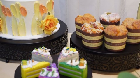 Lallisa 6 Pack Black Cake Stand Set Round Wedding Cake Stand 8" 10" 12" Decorative Metal Dessert Table Display Set Cupcake Holder Pastry Candy Display Plate for Wedding Birthday Party(Black)