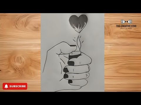 Easy Pencil Drawing Ideas, || Drawing Hand and Burning Heart Picture Step by Step