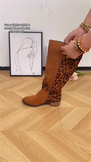 👢 Unleash your inner fashion beast!🐱➡️🐆 Make a bold statement with these leopard print riding boots that blend fierce style with everyday comfort. The side zipper ensures easy wear while the sturdy block heel provides all-day support. ✨ Why You'll Love Them: • Eye-catching leopard print design • Convenient side zipper • Sturdy block heel for all-day comfort • Versatile tall boot style • Available in Brown, Black and Khaki. Sizes 36-43. ⏰ Limited Stock - Don't Miss Out! 👉 Shop Now & Step Up Y