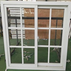 [Hot Item] Popular Grills Design Economic White Plastic Frame UPVC Sliding Window