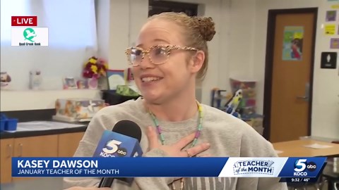 KOCO 5 surprises Moore elementary school teacher as January Teacher of the Month