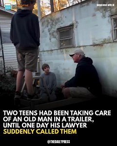 At 16, Stuart and Dylan found 72-year-old Michael collapsed by a forest road, whispering for help. They helped him home to his fragile, run-down trailer. Michael offered a single apple in thanks. The next day, the boys returned with groceries and repair materials, visiting twice a week and becoming like family. One day, Michael vanished without a trace. Years later, just after turning 18, they received a call. “Hello, this is Michael’s attorney, Alex. I need you at my office immediately.” “Why d