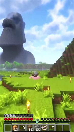 How did they build this GIANT moai statue in minecraft #minecraft #build