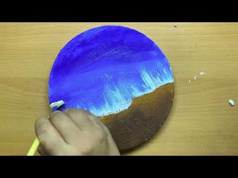 I Added Shells to My Ocean Painting… and It Turned Out Beautiful 🌊✨