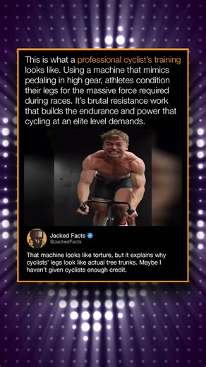 This is what a professional cyclist's training looks like. Using a machine that mimics pedaling