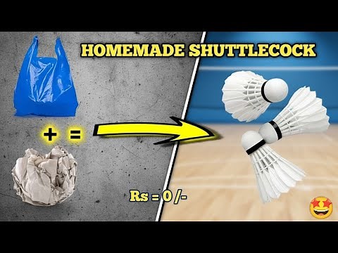 Homemade shuttlecock from paper and plastic/ how to make badminton shuttlecock/ DIY shuttlecock