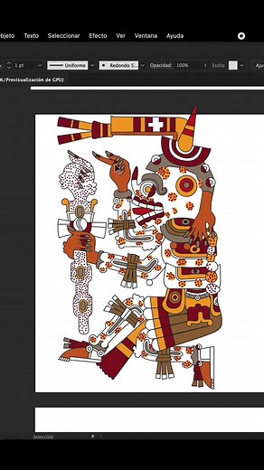 Vectorizando a Mictlantecutli, el dios azteca