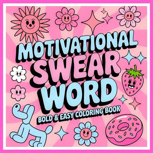 Motivational Swear Word Coloring Book | 40 PAGES | Bold, Easy Designs (PDF Download) - Etsy