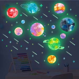 [Hot Item] Wall Stickers Luminous Custom Wholesale Bright Planets Decals Sticker for Kids Bedroom Room